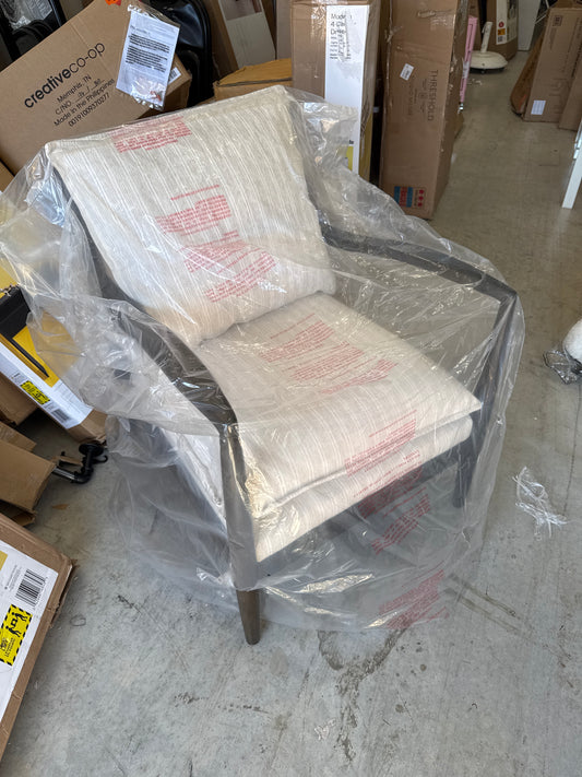 Wood Frame Pillow Top Accent Chair Cream (FA) - Threshold designed with Studio McGee: Upholstered, Rubberwood Base, No Assembly Required
