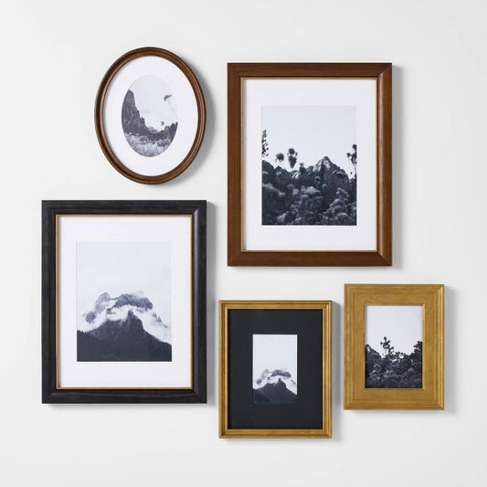 Set of 5 Real Wood Gallery Frames - Threshold designed with Studio McGee: Modern Wall Decor, Pine Material, Multisize