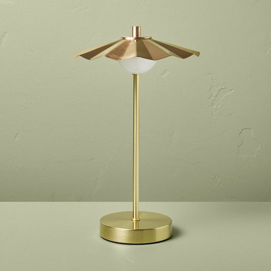 Portable Scallop Shade Table Lamp Brass/copper (includes Led Light Bulb) - Hearth & Hand™ With Magnolia : Target