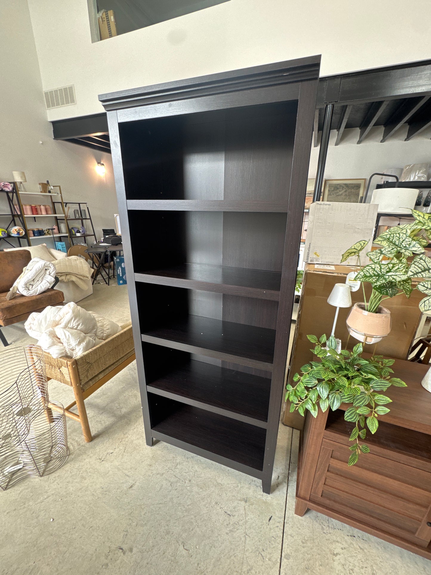 72" Carson 5 Shelf Bookcase Espresso - Threshold: Modern Traditional Style, Laminate Surface, Includes Anchoring Hardware