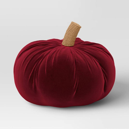 Shaped Velvet Pumpkin Throw Pillow Red - Threshold™: Halloween Decor, Modern & Traditional Style, Indoor Use : Target