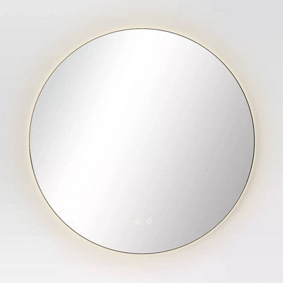 28" Round LED Wall Mirror White - Threshold