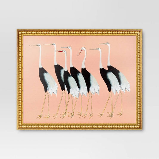 30"x 24" Stylized Bird Canvas Board Framed Art - Threshold