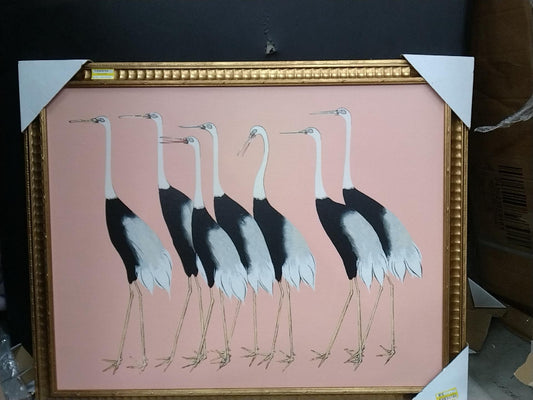 30"x 24" Stylized Bird Canvas Board Framed Art - Threshold