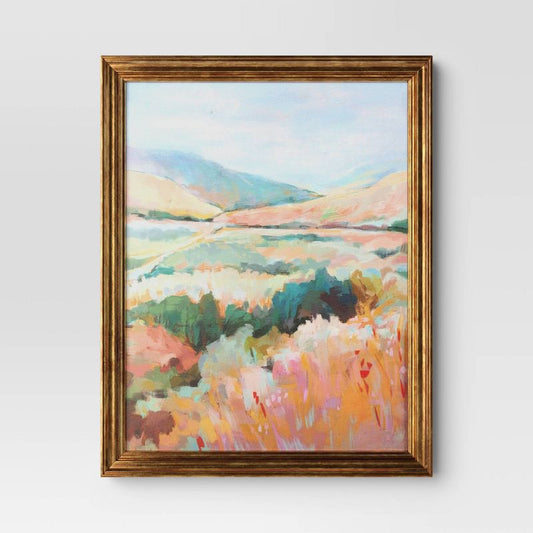 24"x30" Colorful Landscape Canvas Board Framed Art - Threshold