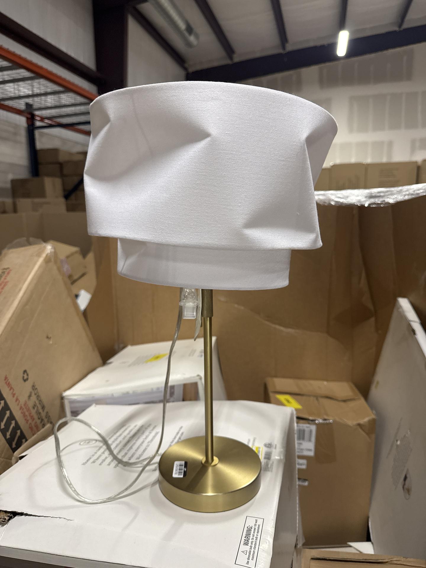 Double Shade Knurled Collection Table Lamp Gold - Threshold