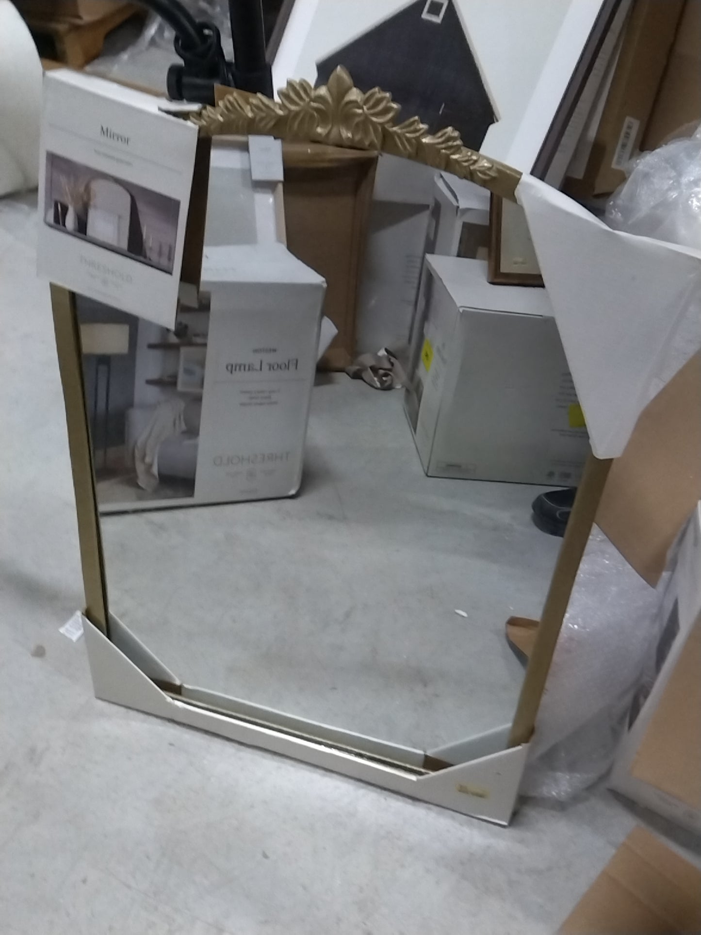 20"x30" Decorative Gold Wall Mantle Mirror Gold - Threshold