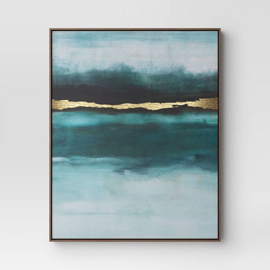 24"x30" Jewel Tone Abstract Canvas Framed Art - Threshold
