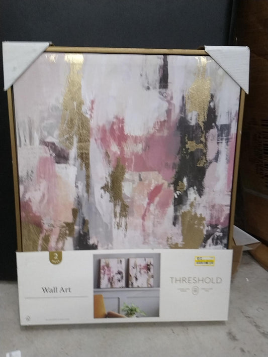 (Set of 2) 16"x20" Foil Abstract Canvas Framed Arts - Threshold (Please be advised that sets may be missing pieces or otherwise incomplete.)