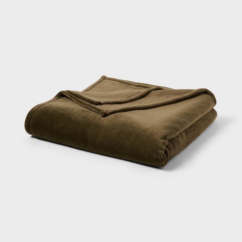 Full/queen Ultra Plush Blanket Green - Threshold™ : Target