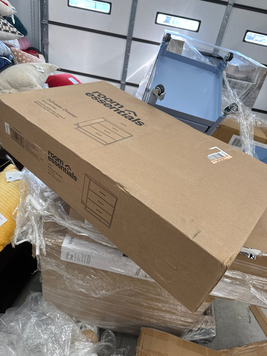 Mixed Material 3 Drawer Dorm Dresser Natural Wood - Room Essentials: Space-Saving Storage Furniture