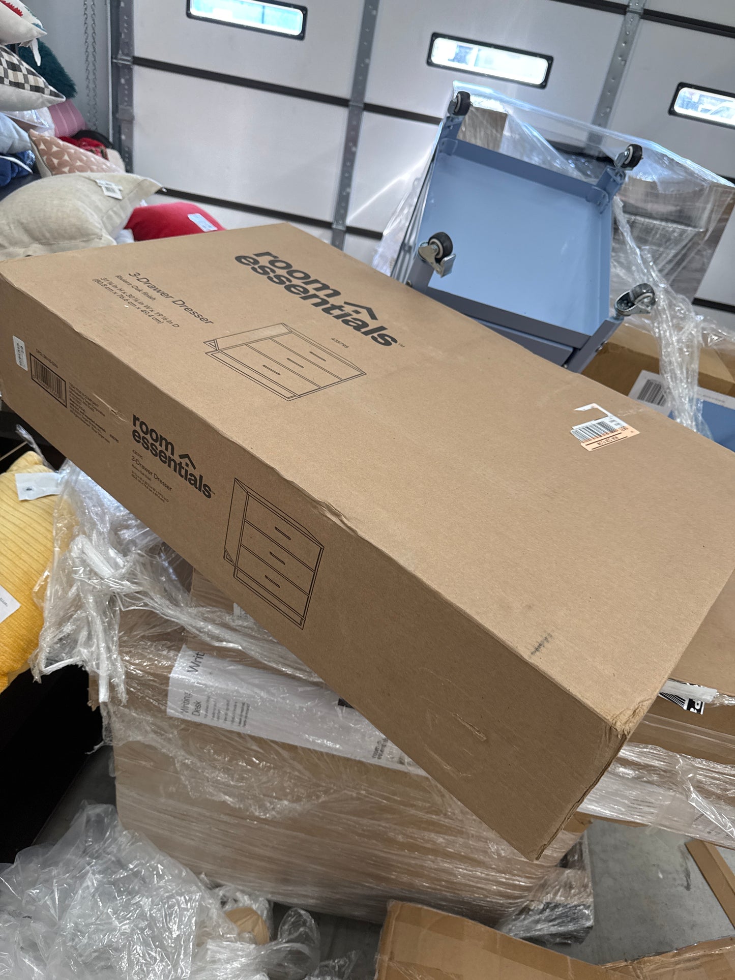 Mixed Material 3 Drawer Dorm Dresser Natural Wood - Room Essentials: Space-Saving Storage Furniture