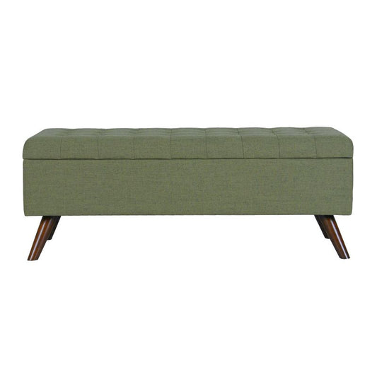Modern Tufted Storage Bench Olive Green - Homepop: Upholstered Ottoman For Bedroom, Plywood Frame, 250lb Capacity : Target