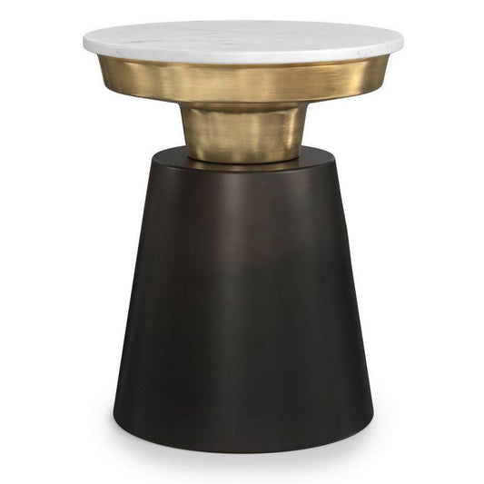 Wyndenhall Arna Side Table Black/gold: Contemporary Marble Top, Scratch-resistant, 19.5" Height : Target