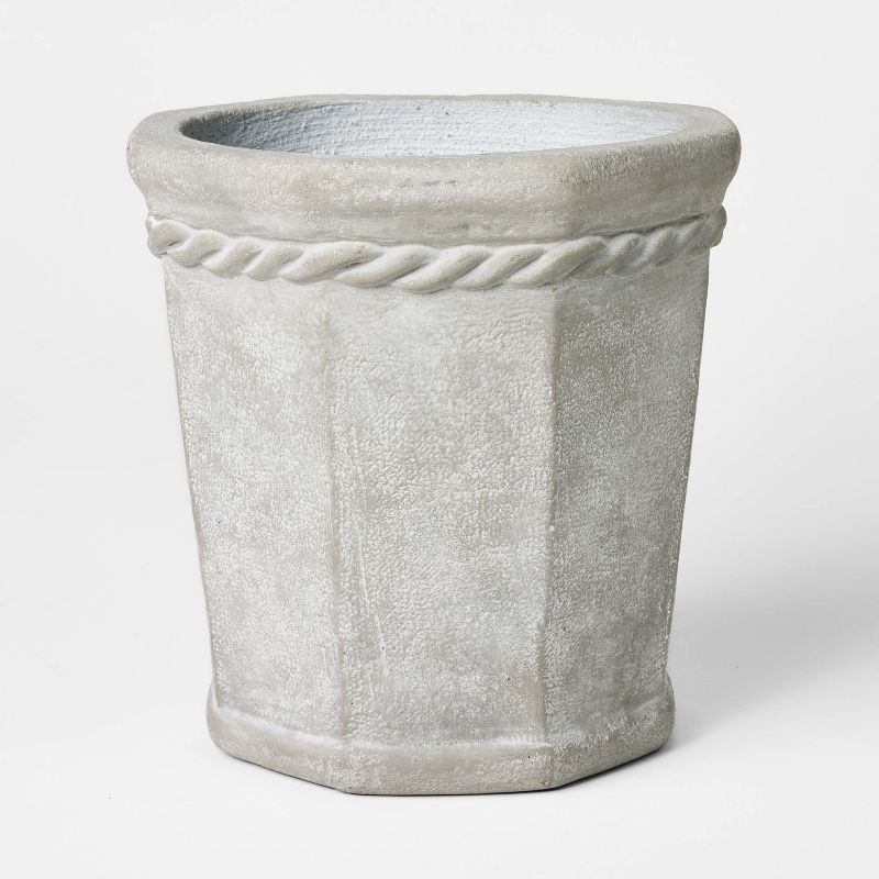 Octagon Concrete Planter Small Gray - Threshold designed with Studio McGee