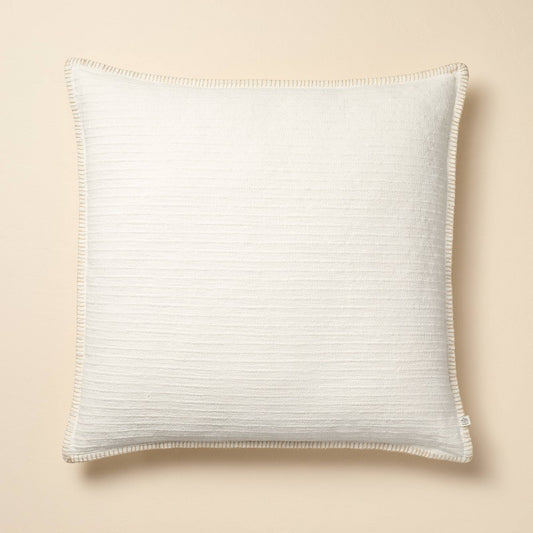 24"x24" Textured Pinstripe Square Throw Pillow Cream - Hearth & Hand with Magnolia