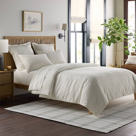3pc King Trellis Pattern Comforter Bedding Set Cream - Hearth & Hand with Magnolia