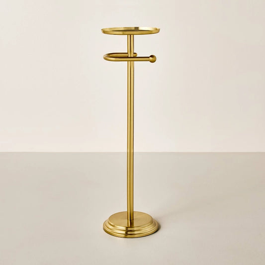 26" Brass Toilet Paper Stand Brushed Finish - Hearth & Hand with Magnolia