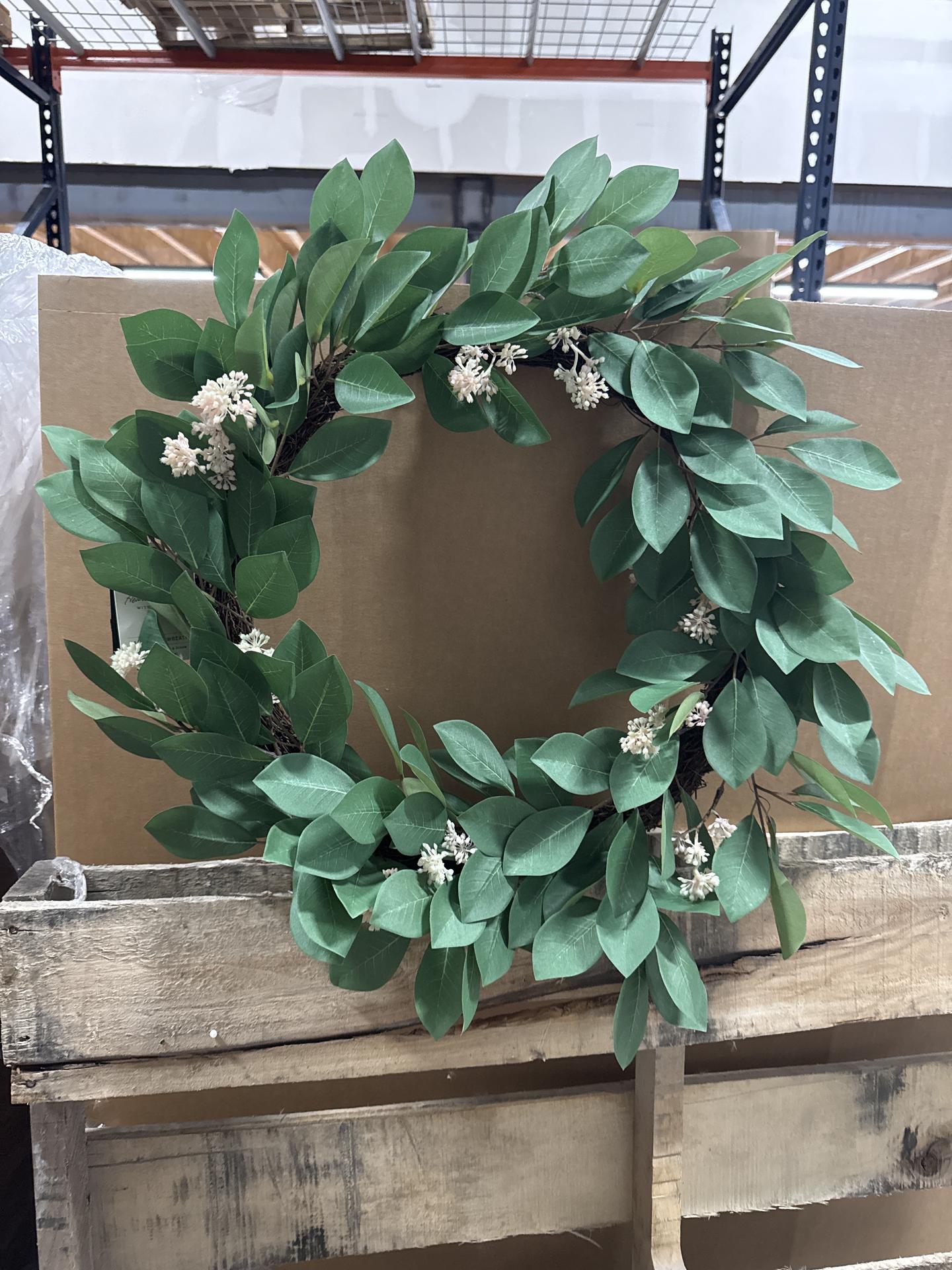 26" Faux Pomegranate Leaf Wreath - Hearth & Hand with Magnolia