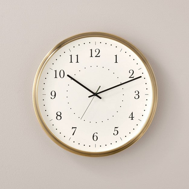 20" Brass Analog Circular Wall Clock - Hearth & Hand with Magnolia