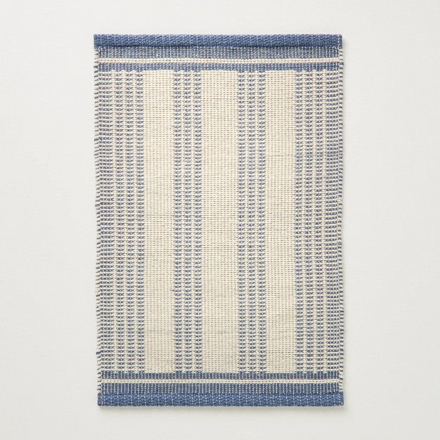 2'x3' Vertical Stripes Wool-Cotton Blend Accent Rug Blue/Cream - Hearth & Hand with Magnolia