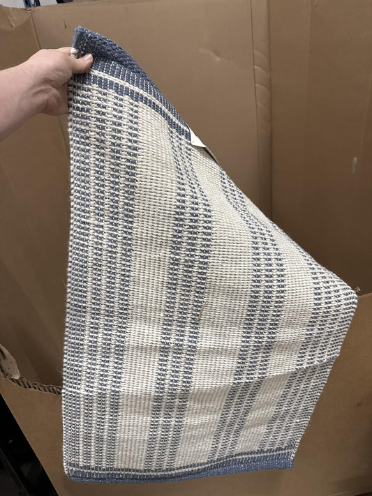 2'x3' Vertical Stripes Wool-Cotton Blend Accent Rug Blue/Cream - Hearth & Hand with Magnolia