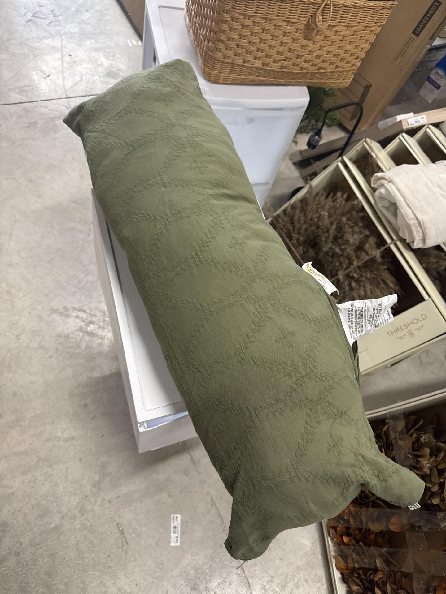 14"x36" Trellis Pattern Lumbar Bed Pillow Sage Green - Hearth & Hand with Magnolia