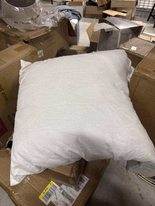 26"x26" Trellis Pattern Euro Bed Pillow Cream - Hearth & Hand with Magnolia