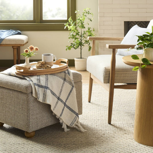 Upholstered Storage Ottoman - Granite - Hearth & Hand with Magnolia Furniture