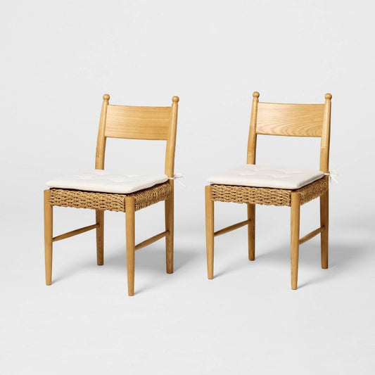 2pk Cardamine Wooden Dining Chairs Natural - Threshold™ Designed With Studio Mcgee : Target
