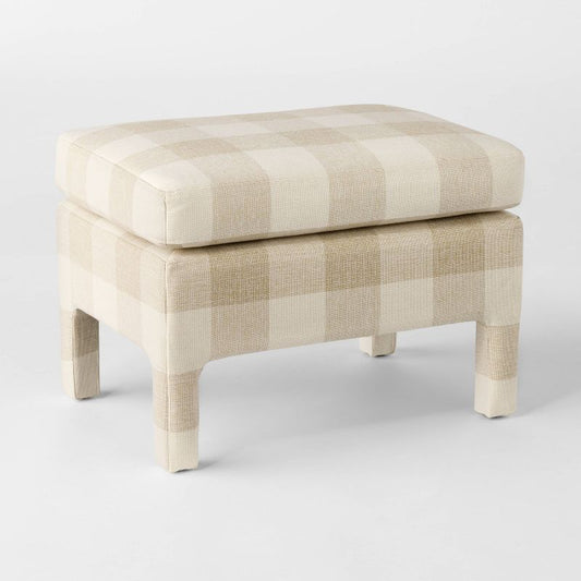 Bellfield Fully Upholstered Ottoman Checkered - Threshold designed with Studio McGee