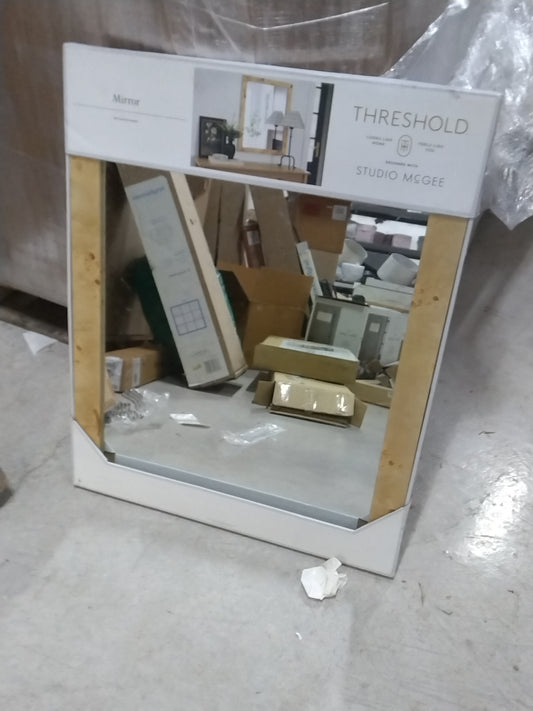 24"x30" Burl Wood Wall Mirror - Threshold designed with Studio McGee