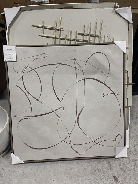 30"x30" Line Abstract Framed Canvas Wall Art - Threshold designed with Studio McGee