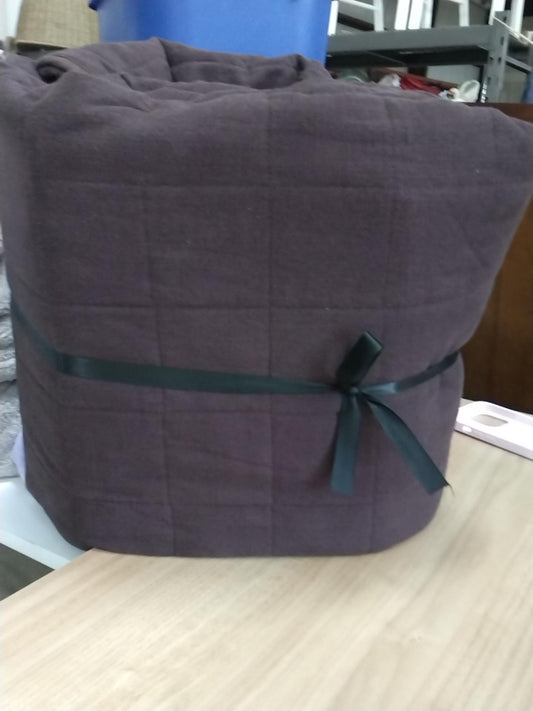 Full/Queen Heavyweight Linen Blend Quilt Dark Fig - Casaluna