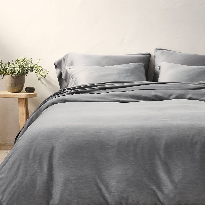 King Rayon from Bamboo Duvet Set Dark Gray - Casaluna