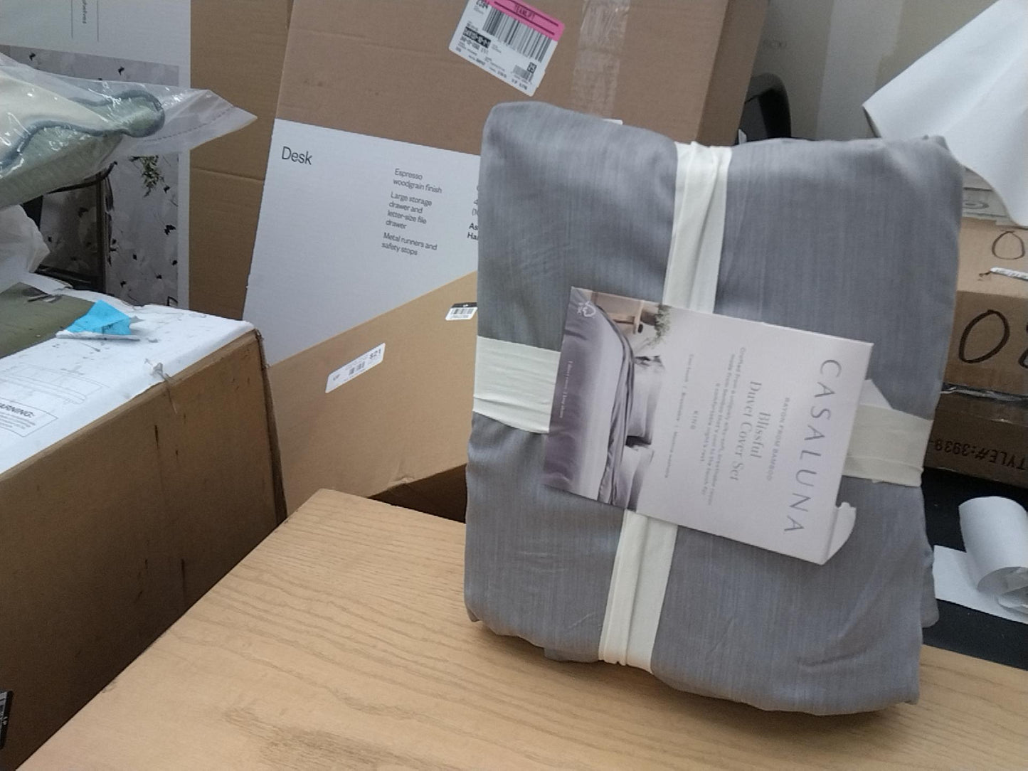 King Rayon from Bamboo Duvet Set Dark Gray - Casaluna