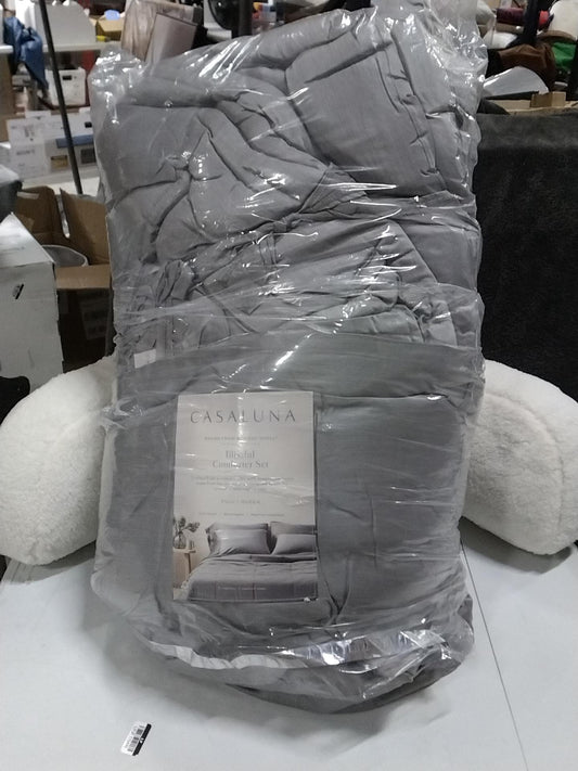 Full/Queen Rayon from Bamboo Comforter Set Dark Gray - Casaluna