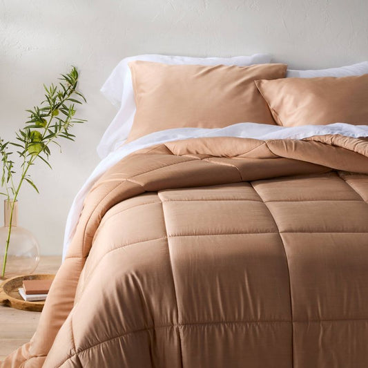 King/California King Rayon from Bamboo Comforter Set Light Adobe Clay - Casaluna