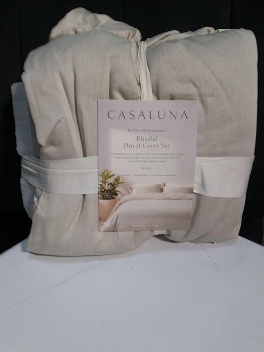 King Rayon from Bamboo Duvet Set Light Olive Green - Casaluna
