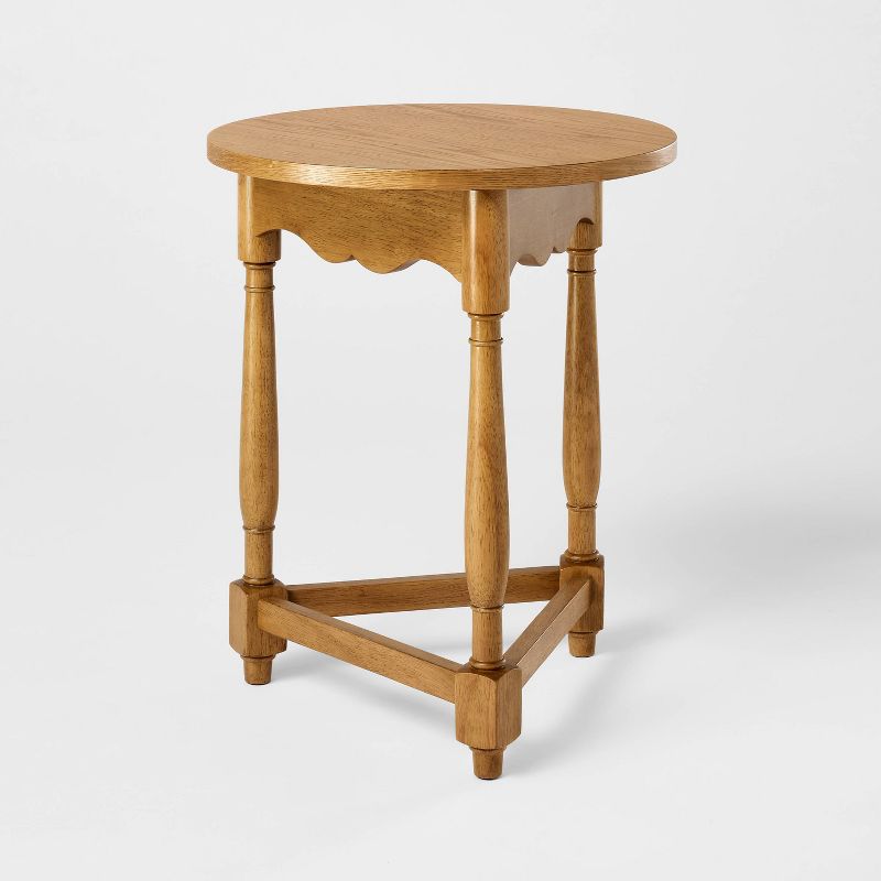Scalloped Accent Table Light Oak - Threshold designed with Studio McGee