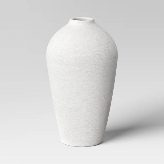 White Textured Floor Vase - Threshold