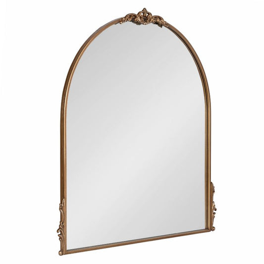 Kate & Laurel All Things Decor 32"x30" Myrcelle Decorative Framed Wall Mirror Gold: Arched, Vintage Design, No Assembly Required : Target
