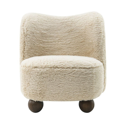 Sagebrook Home 32" Wood Round Ball Foot Accent Chair Ivory/beige: Polyester Upholstery, Spot Clean : Target