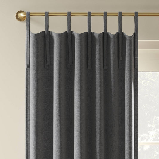 50"x84" Blackout Aruba Tie-Top Curtain Panel Gray - Threshold