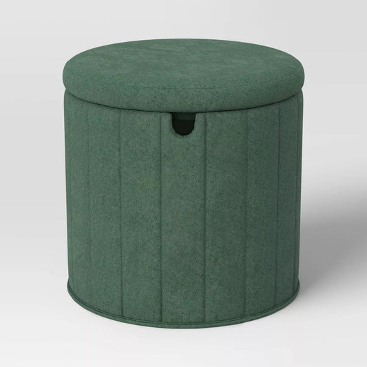 Folding Round Storage Ottoman Green - Room Essentials