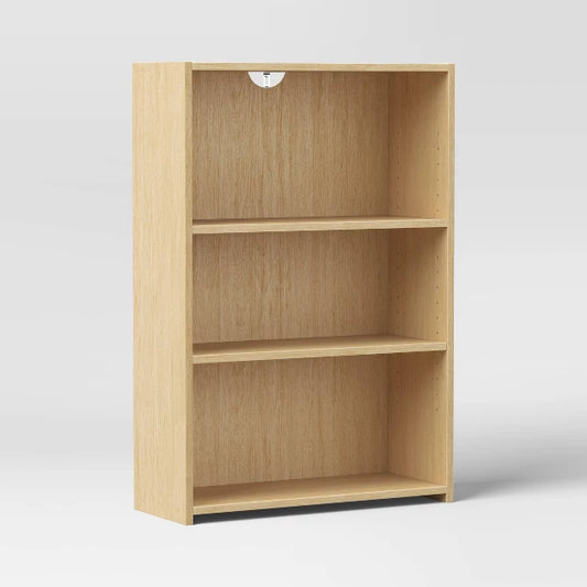 3 Shelf Dorm Bookcase Natural Wood - Room Essentials
