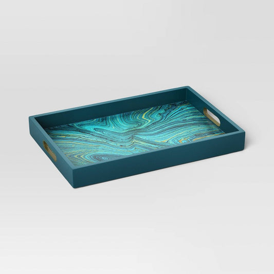 3.39"x13.79" Decorative Tray Green - Threshold