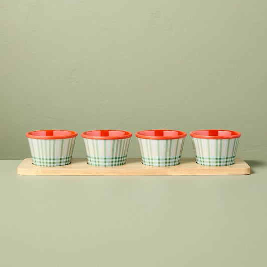 4pk Summer Plaid Melamine Mini Bowl Serving Set - Hearth & Hand with Magnolia