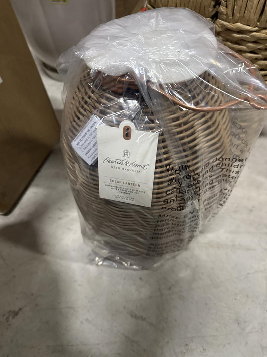 14" Rattan Solar Outdoor Patio Lantern - Hearth & Hand with Magnolia