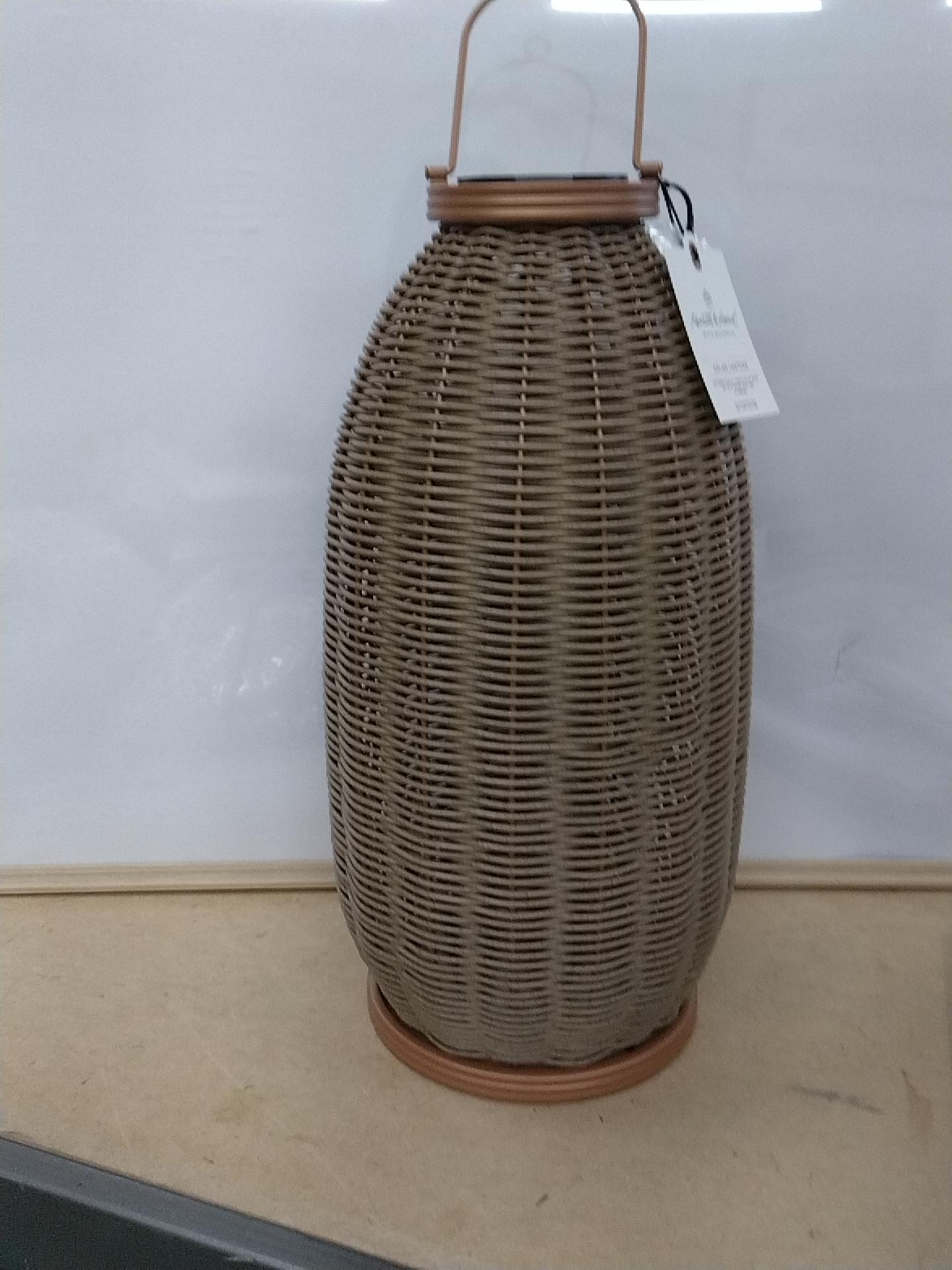 18" Rattan Solar Outdoor Patio Lantern - Hearth & Hand with Magnolia